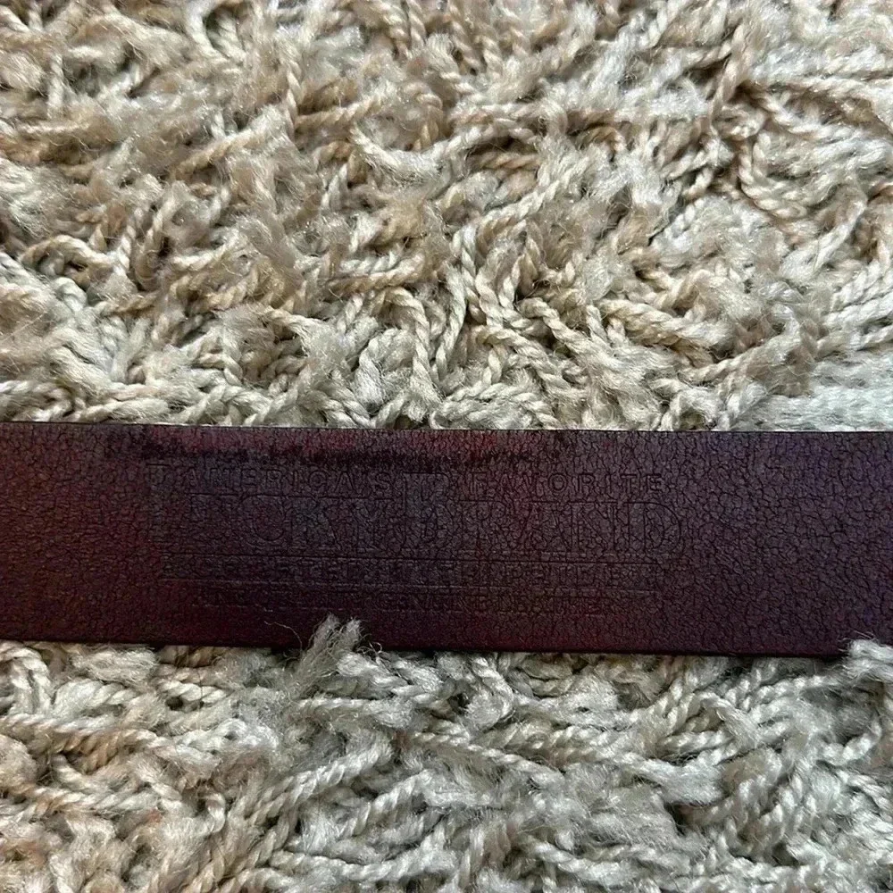 Women Lucky Brand Brown Solid Brass Round Buckle‎ Belt Size Medium